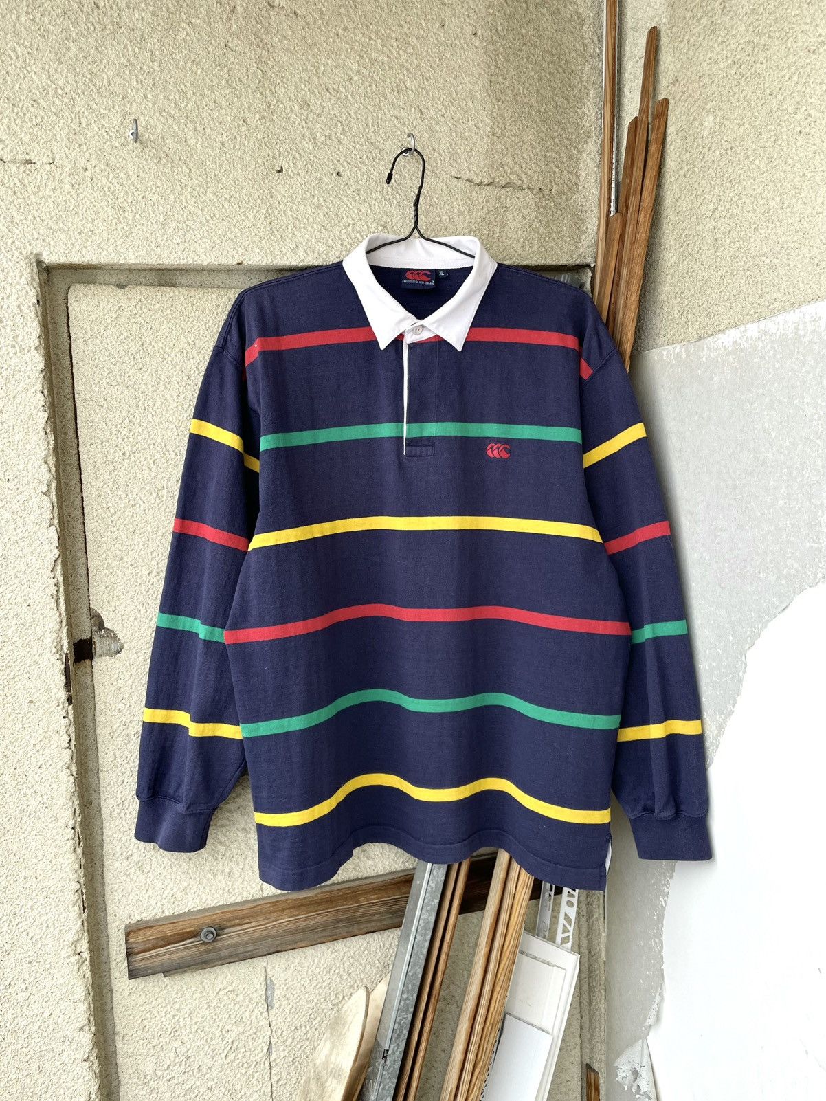 Canterbury of New Zealand Vintage 90s Canterbury Rugby Shirt LS Striped Jersey Size US XL / EU 56 / 4 - 1 Thumbnail