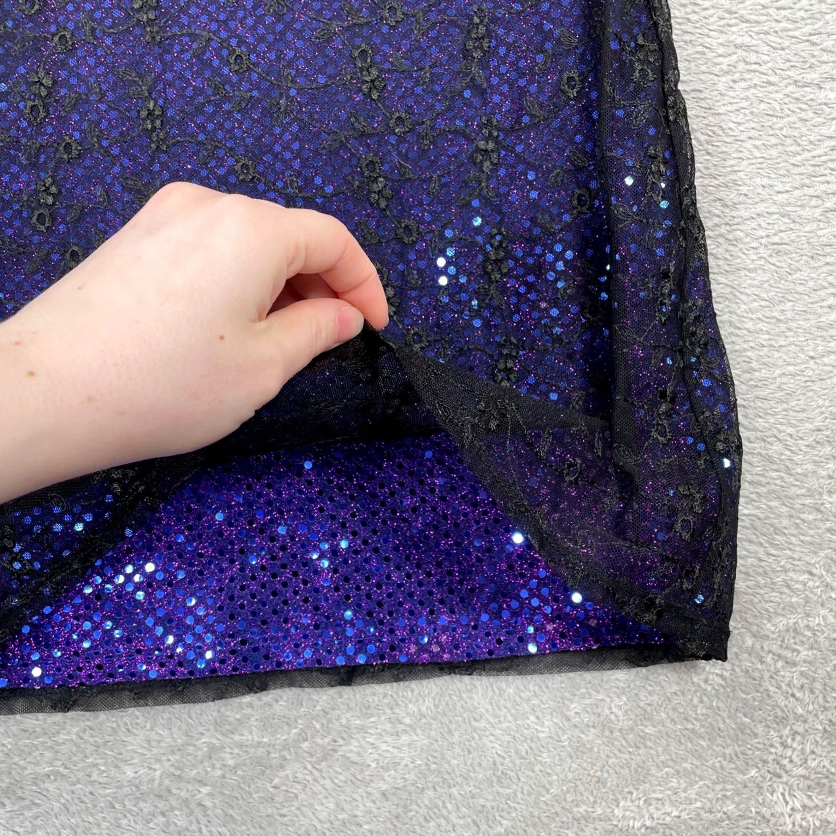 Vintage VINTAGE Charlotte Russe Mini Dress Small Purple Sequin Lace Overlay Y2K Women Size S / US 4 / IT 40 - 4 Thumbnail