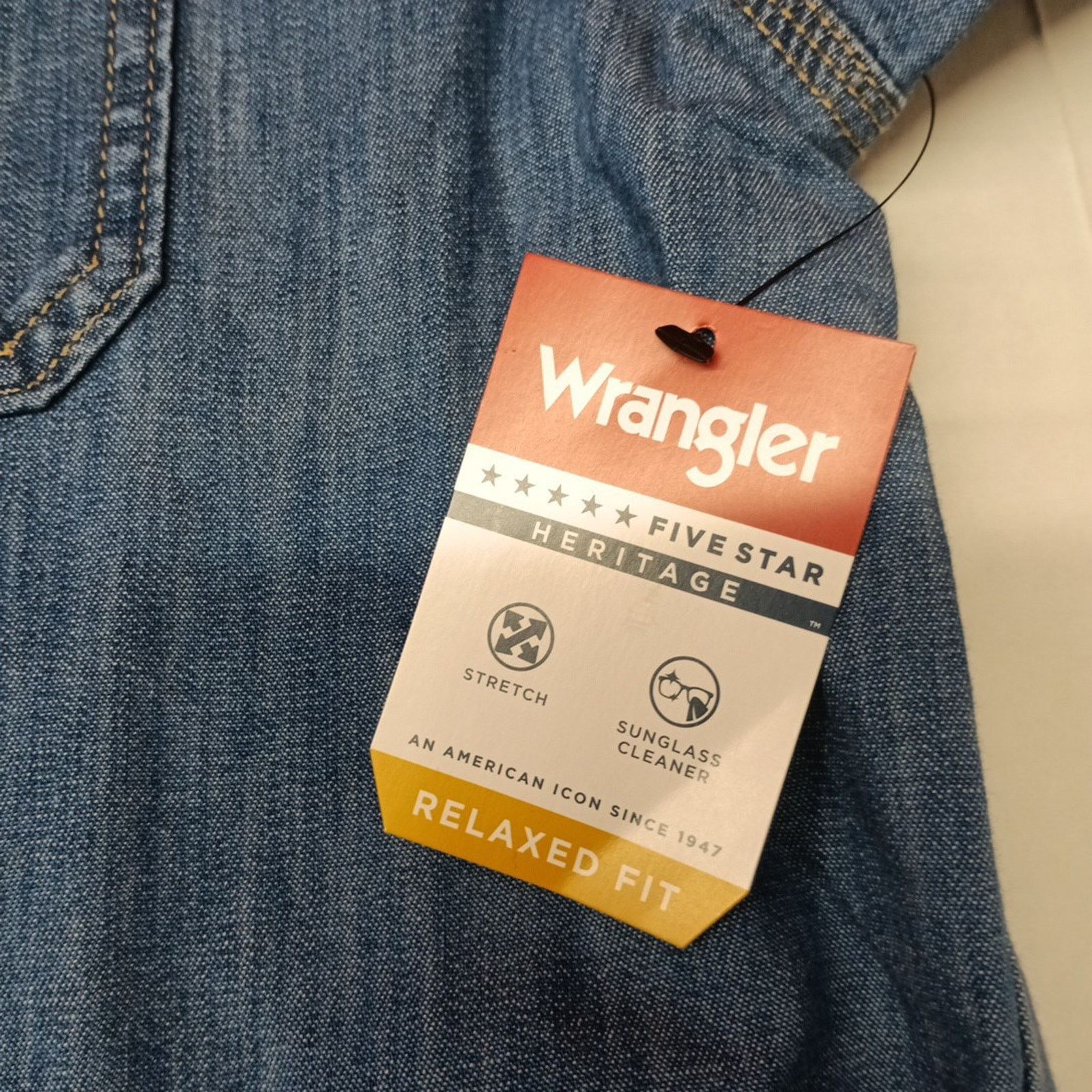 Wrangler Wrangler Big Men's Relaxed Fit Woven Shirt Size L Blue Size US L / EU 52-54 / 3 - 3 Thumbnail