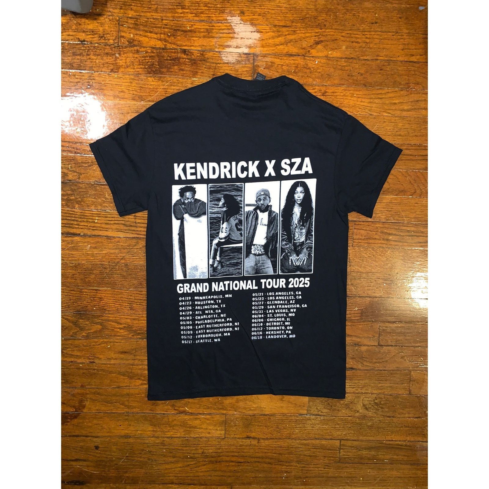 Band Tees Kendrick Lamar SZA Grand National Tour 2025 T Shirt Black S Size US S / EU 44-46 / 1 - 4 Thumbnail