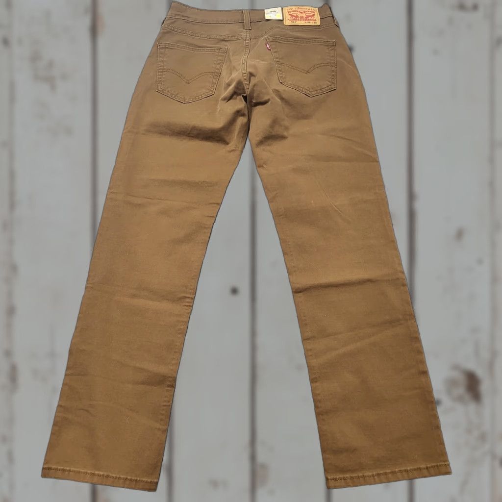 Levi's Levi's 514 Jeans Men's 29X30 Tan Khaki Straight Fit 100% Cotton Denim Chino Jeans Size US 29 - 1 Thumbnail