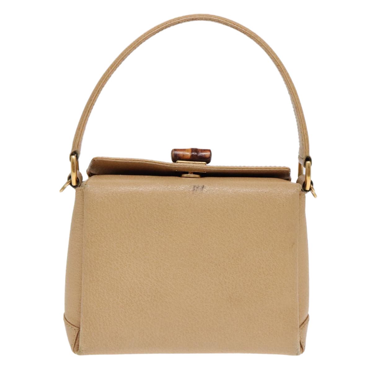 Bamboo Beige Leather Handbag (Pre-Owned)