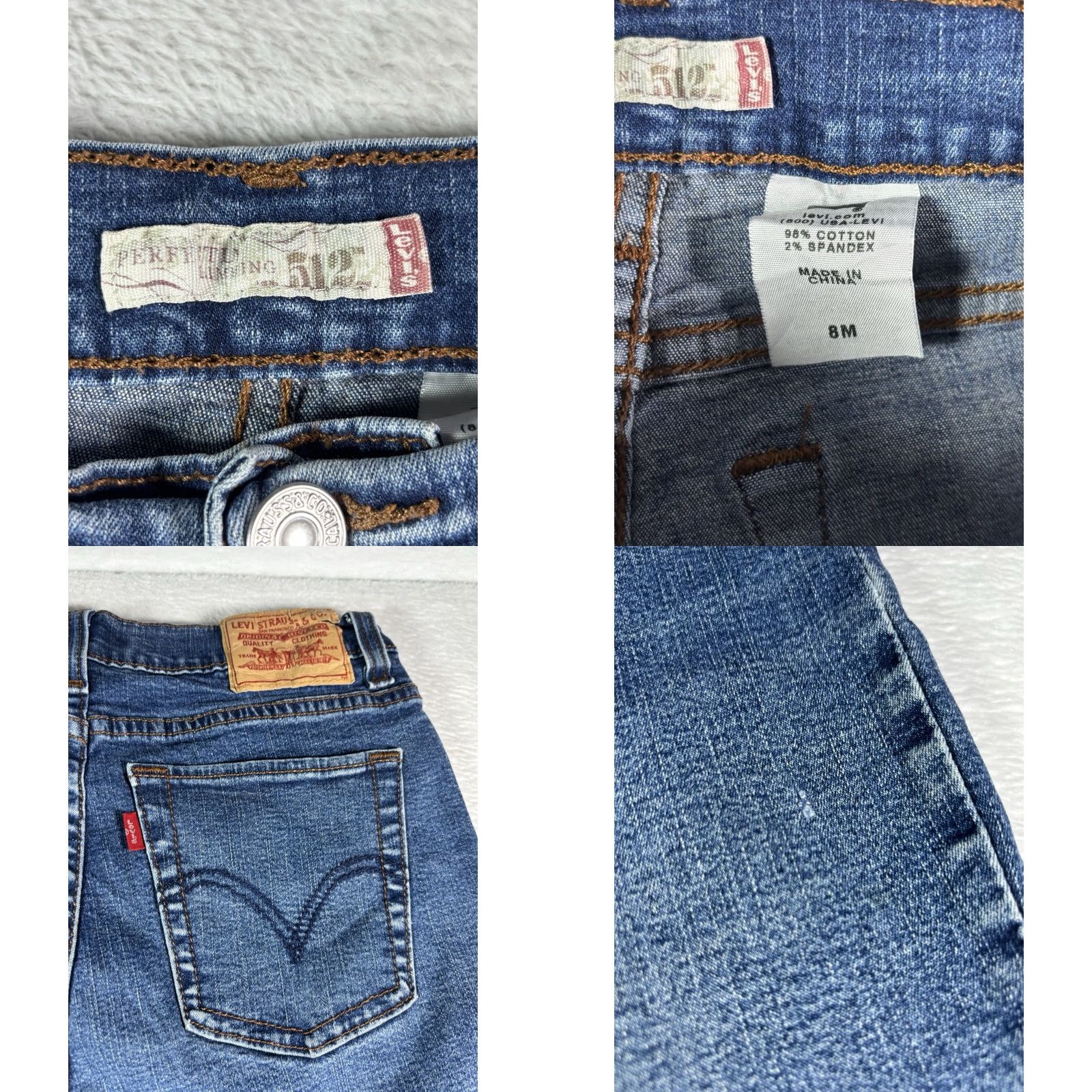 Levi's Levi's 512 Jeans Women's Slim Straight Blue Cotton Denim 8 Regular Button Zipper 5-Pocket Design Size 30" / US 8 / IT 44 - 8 Thumbnail