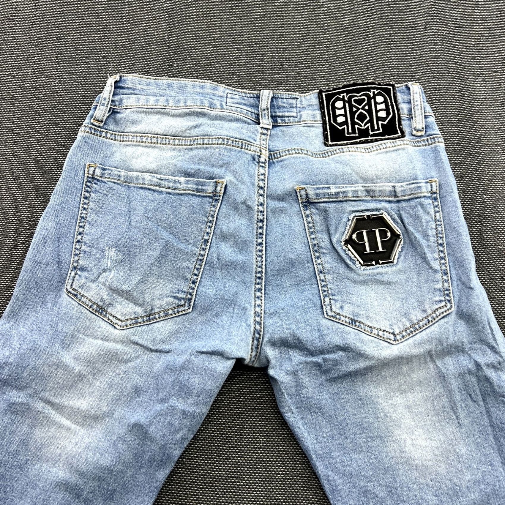 Philipp Plein Philipp Plein Jeans Mens W30 L28 Distressed Ripped Denim Blue Illegal Fight Club Straight 30 Blue Mens Jeans Size US 30 / EU 46 - 4 Thumbnail