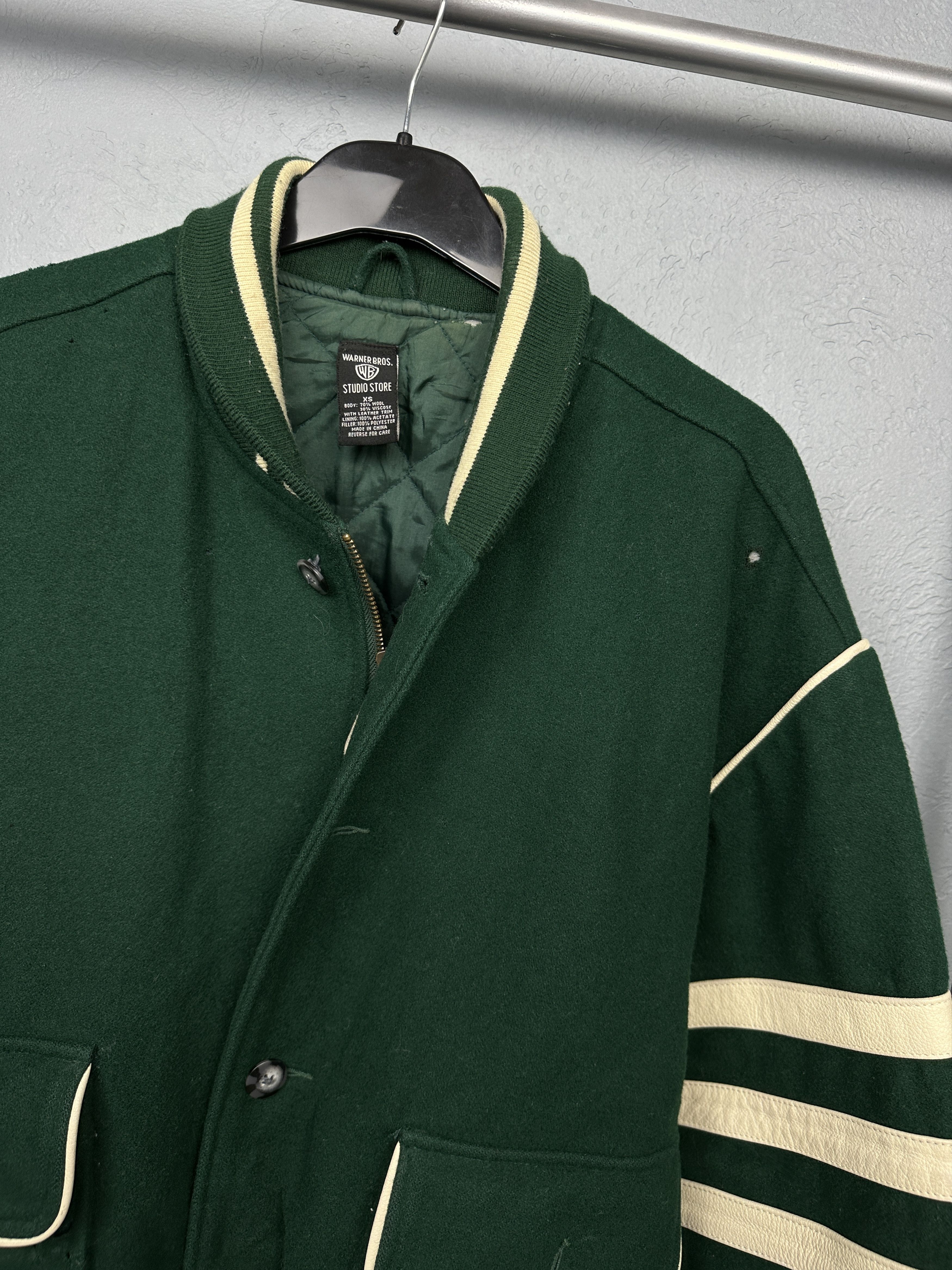 Warner Bros Warner Bros 90s Vintage Mens Varsity Wool Bomber Jacket Size US XS / EU 42 / 0 - 5 Thumbnail