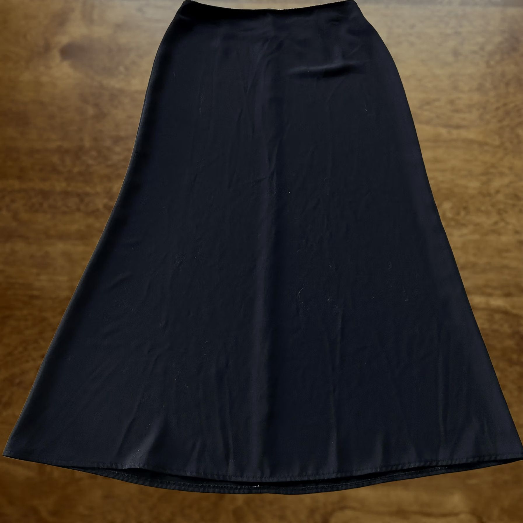 Vintage Will Smith Collection Skirt Womens 12 Black Solid A-Line Midi Workwear Office Size 34" / US 12 / IT 48 - 1 Thumbnail