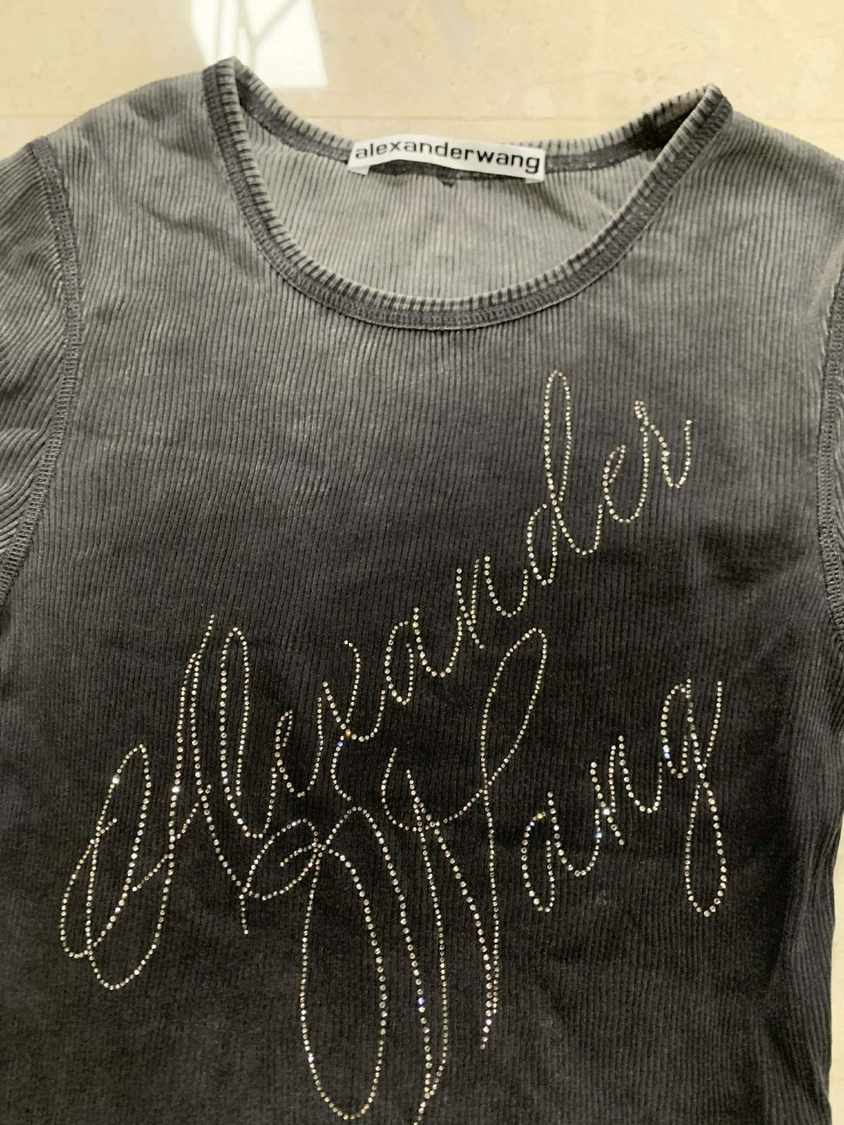 Alexander Wang Alexander Wang Hotfix Cursive-logo cotton T-shirt Size M / US 6-8 / IT 42-44 - 5 Thumbnail
