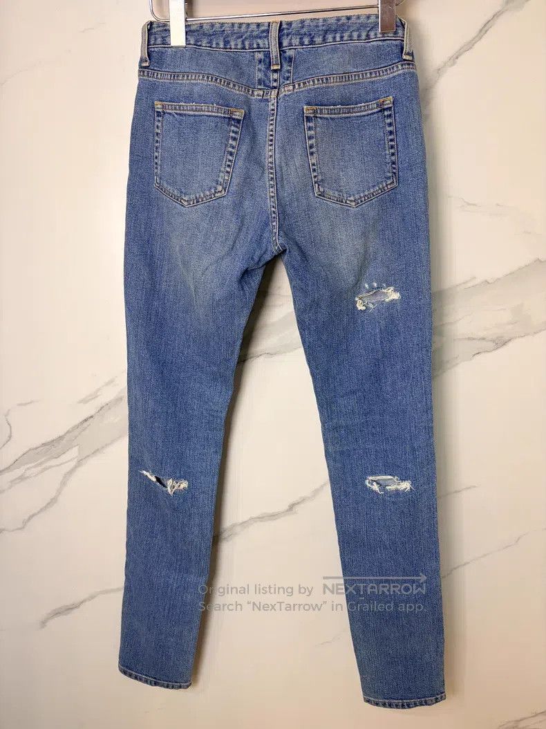 Saint Laurent Paris Saint Laurent Paris Light Blue Destroyed Jeans Size US 29 - 2 Thumbnail