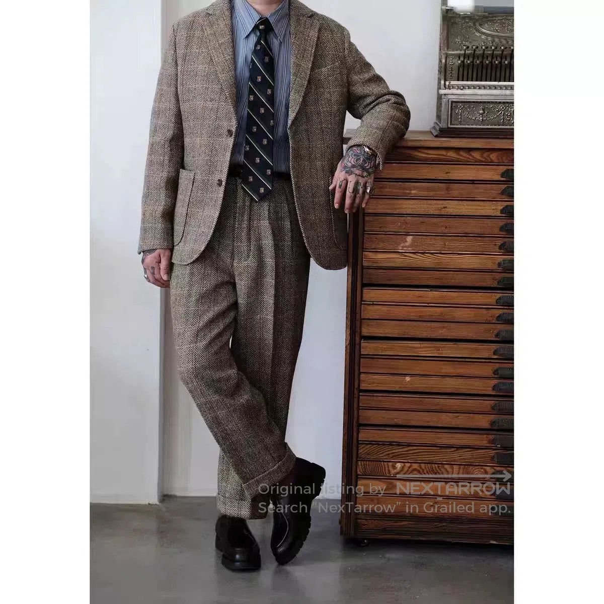 Vintage Labour Union Ivy Wool Tweed Vintage Jacket. Size US S / EU 44-46 / 1 - 2 Thumbnail