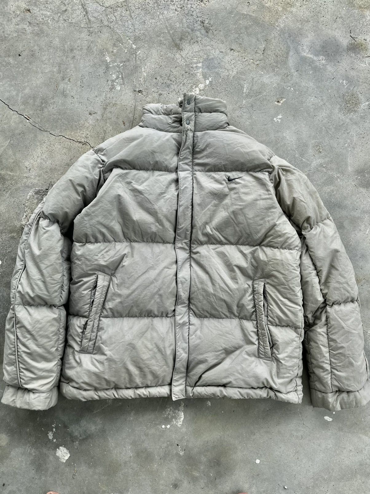 Nike 00’s Nike Puffer Beige Vintage Size US XL / EU 56 / 4 - 1 Thumbnail