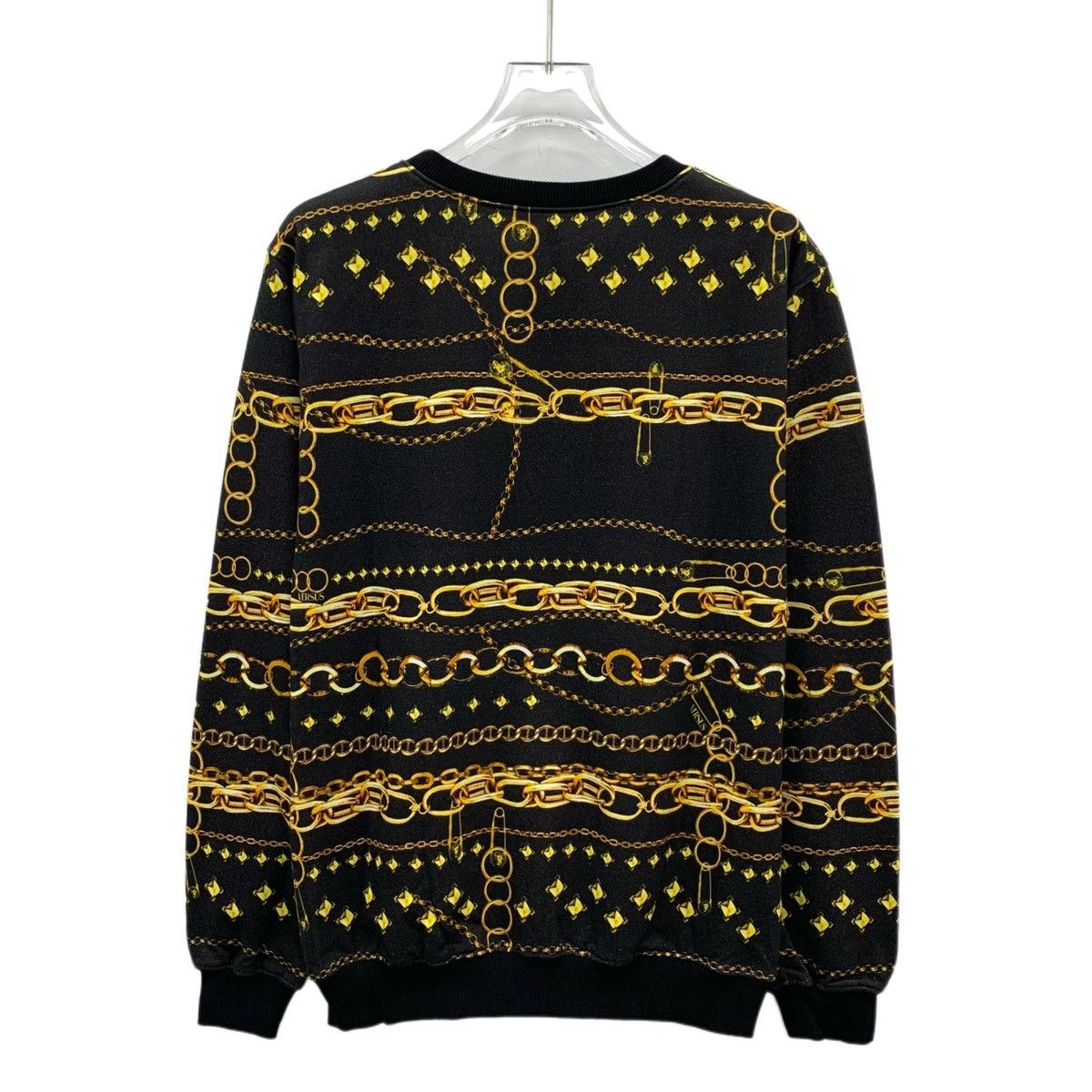 Versace Versace Black Gold Chain & Lock Long Sleeve Sweatshirt K26WX Size US M / EU 48-50 / 2 - 2 Thumbnail