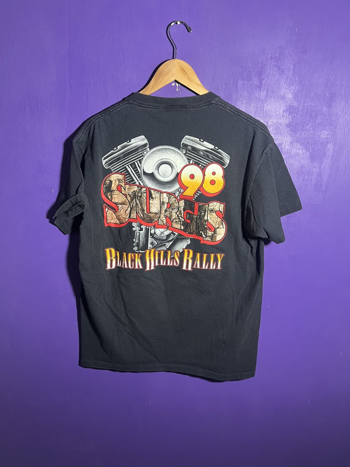 Harley Davidson × Vintage Vintage 1998 Harley Sturgis black hills rally wolf t-shirt Size US L / EU 52-54 / 3 - 2 Thumbnail