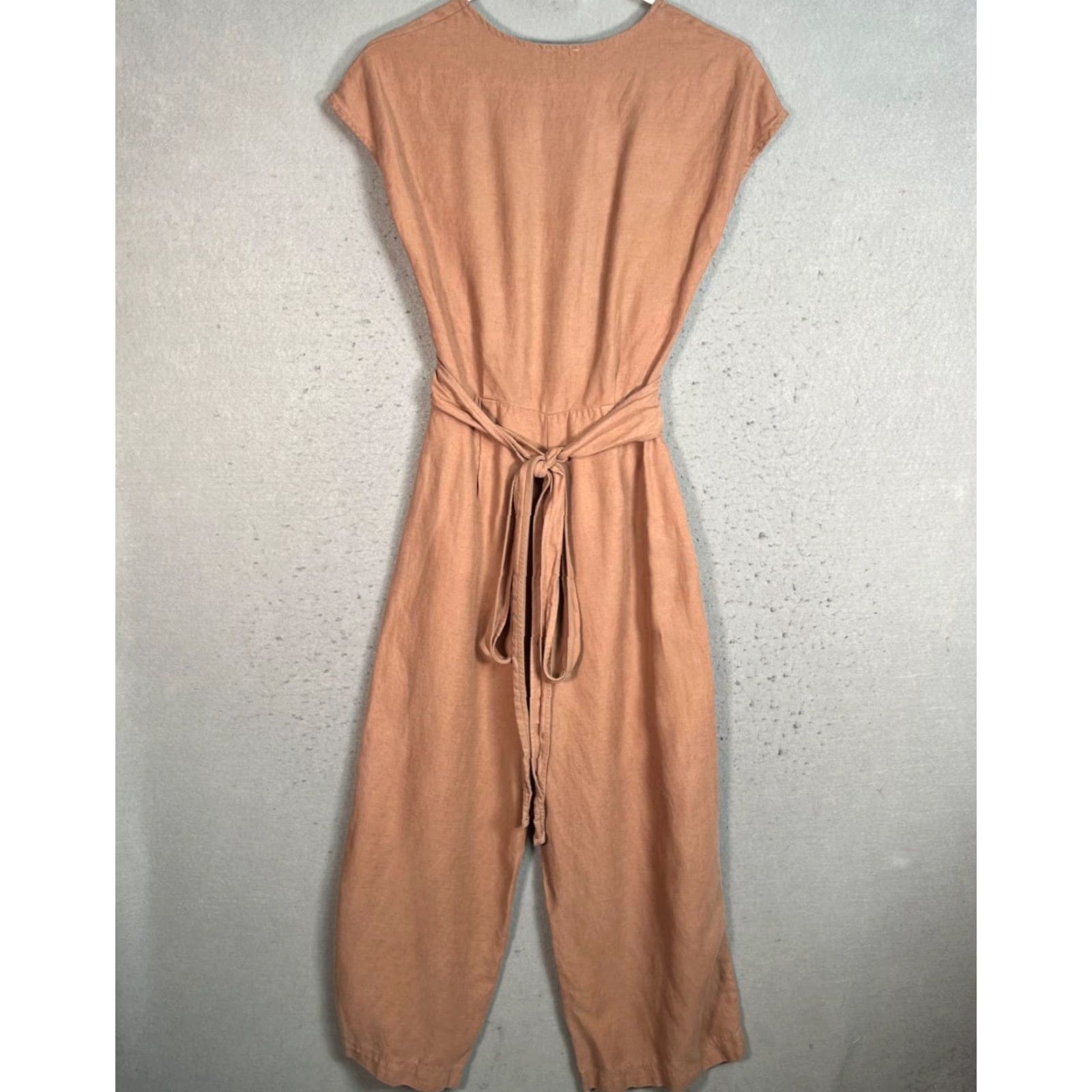 Vintage Wilfred Jumpsuit Womens 00 Brown Lyocell & Linen Blend V-Neck Size 24" / US 00 / IT 34 - 2 Thumbnail
