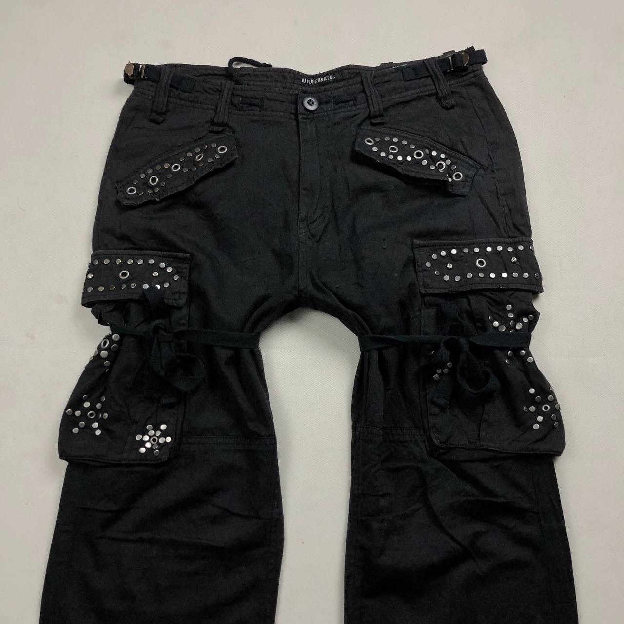 If Six Was Nine × Japanese Brand × Le Grande Bleu (L.G.B.) Wild Khakis Studded Zipper Cargo Pants Size US 32 / EU 48 - 4 Thumbnail
