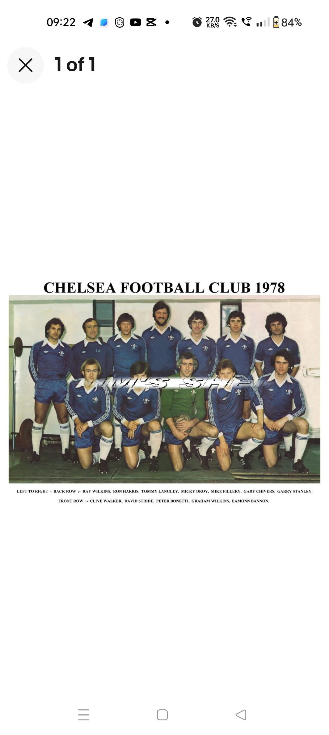 Chelsea Soccer JERSEY CHELSEA FOOTBALL CLUB 70s Size US S / EU 44-46 / 1 - 8 Thumbnail