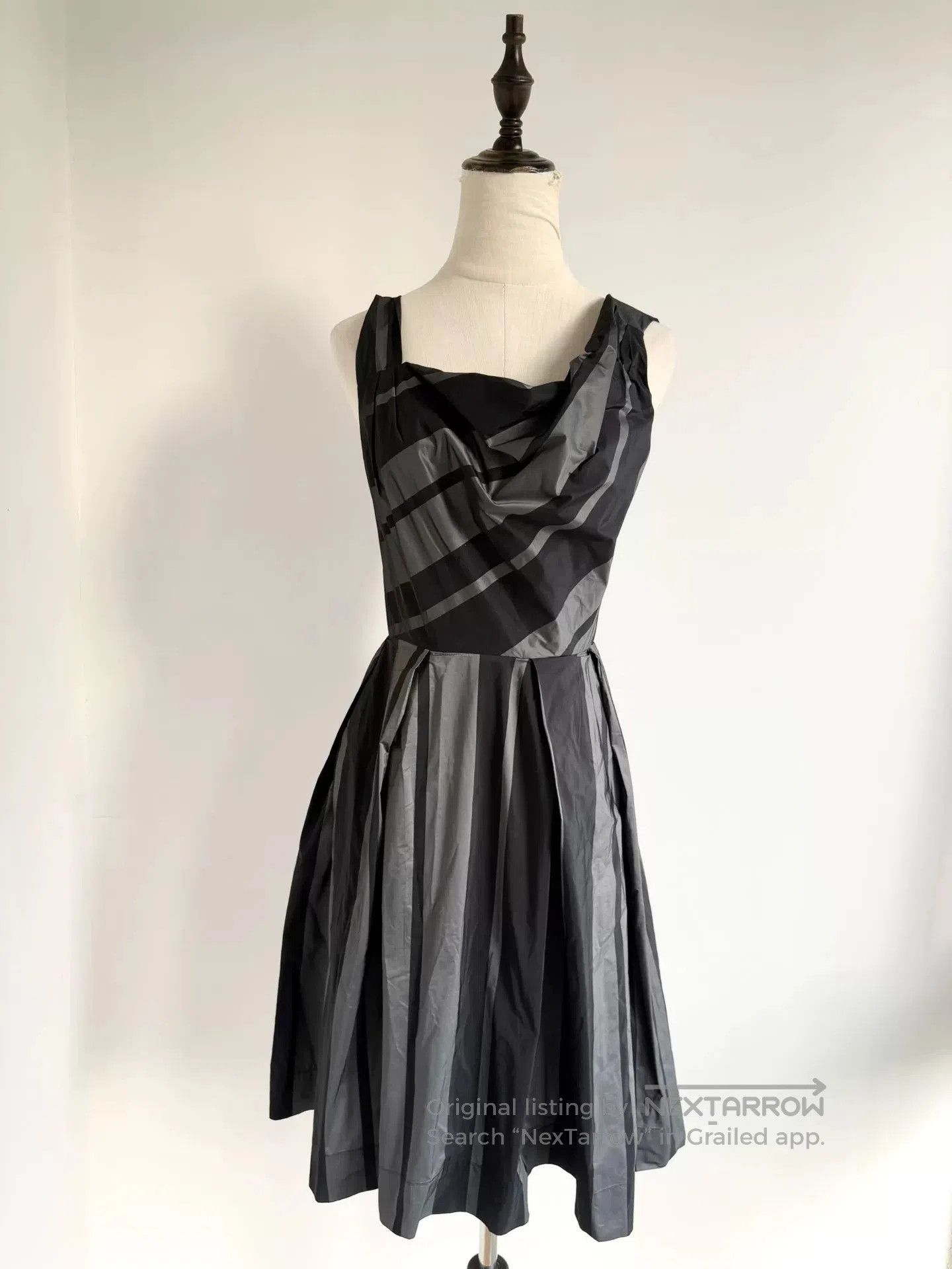 Vivienne Westwood Vivienne Westwood Gray Black Stripe Dress. Size L / US 10 / IT 46 - 2 Thumbnail