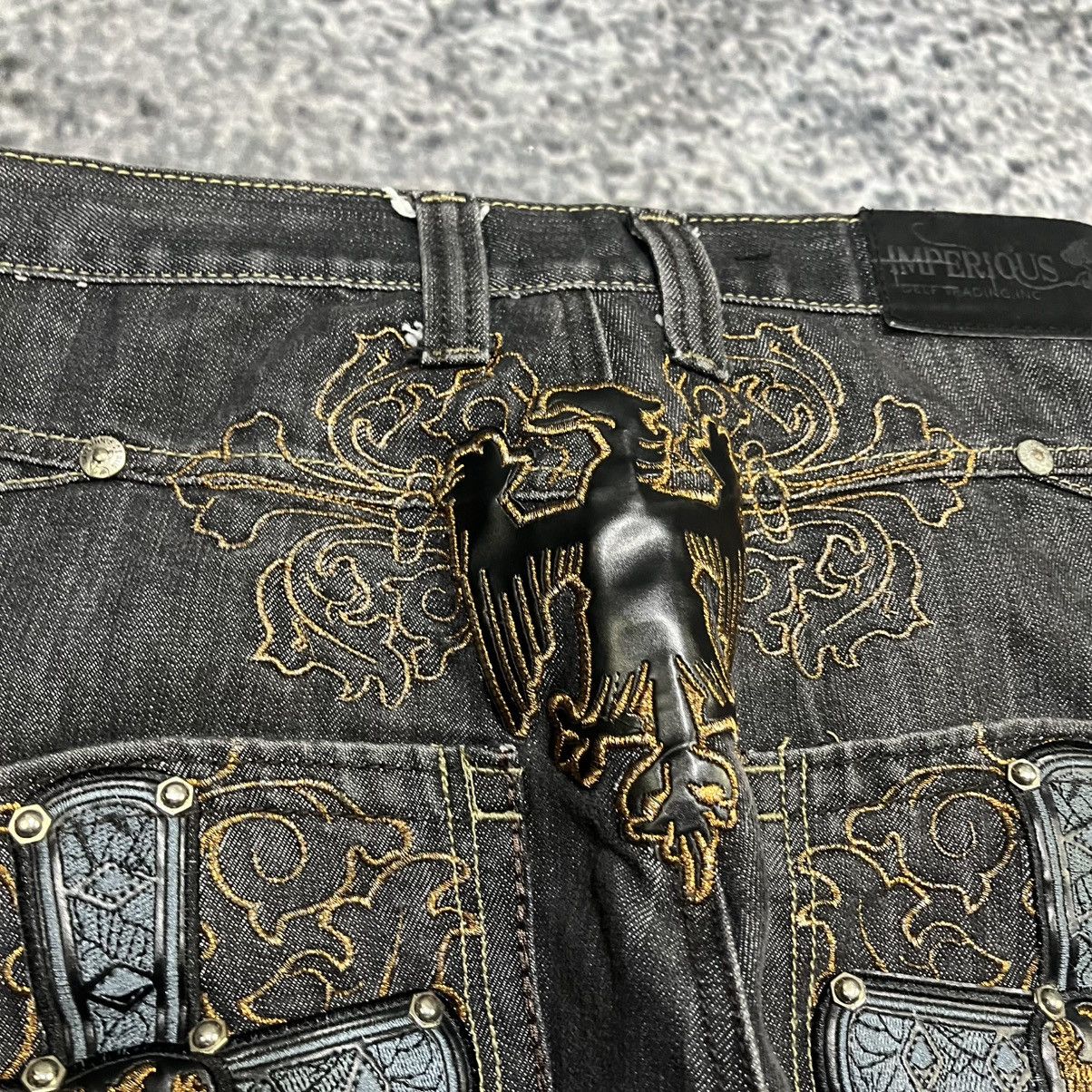 Imperious VINTAGE Y2K IMPEROUS EMBROIDERED CROSS GRUNGE BAGGY JEANS Size US 34 / EU 50 - 4 Thumbnail
