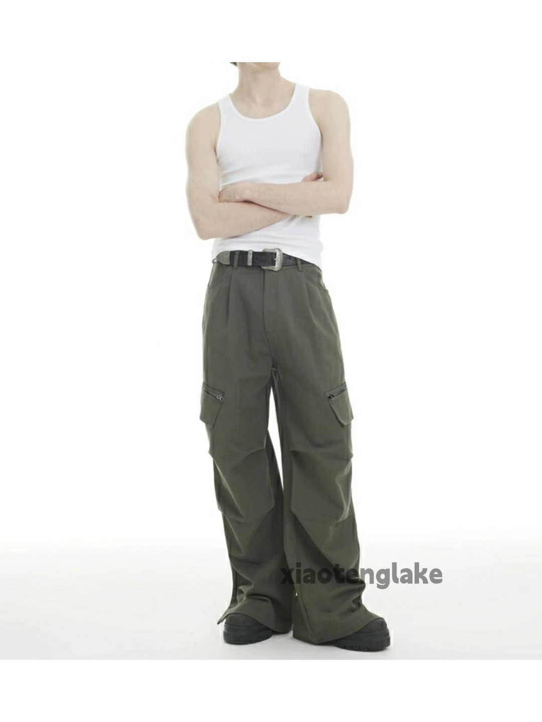 Designer × Japanese Brand × Vintage utility military loose baggy pleated flared cargo pants Size US 34 / EU 50 - 2 Thumbnail