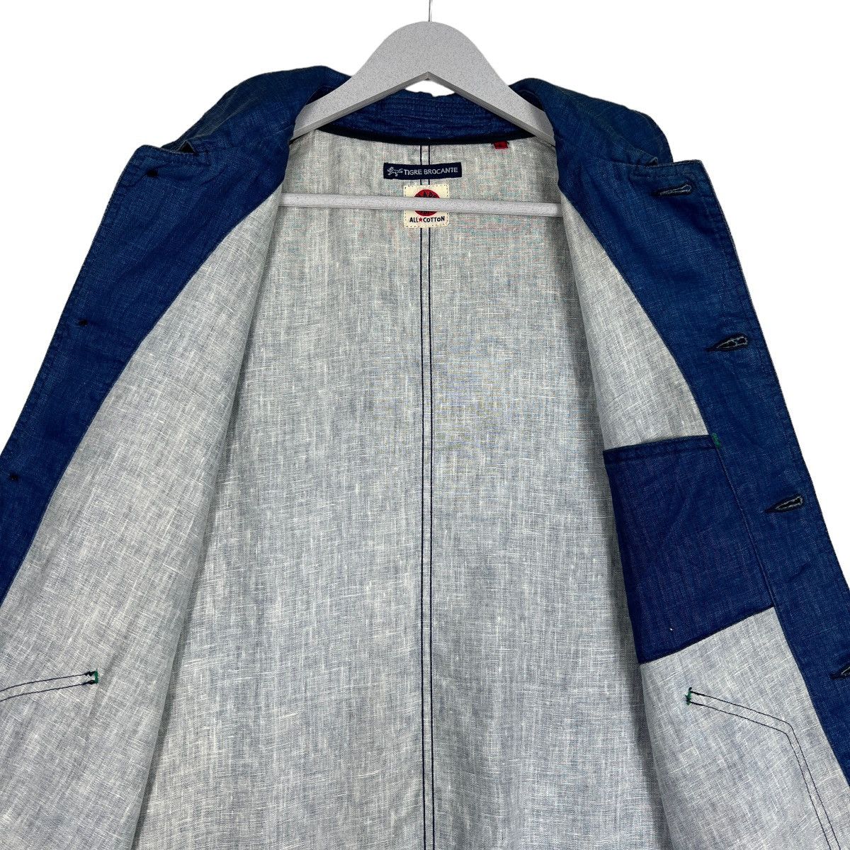 45rpm 🔥 TIGRE BROCANTE BLUE INDIGO JACKET MADE IN JAPAN Size US S / EU 44-46 / 1 - 11 Thumbnail