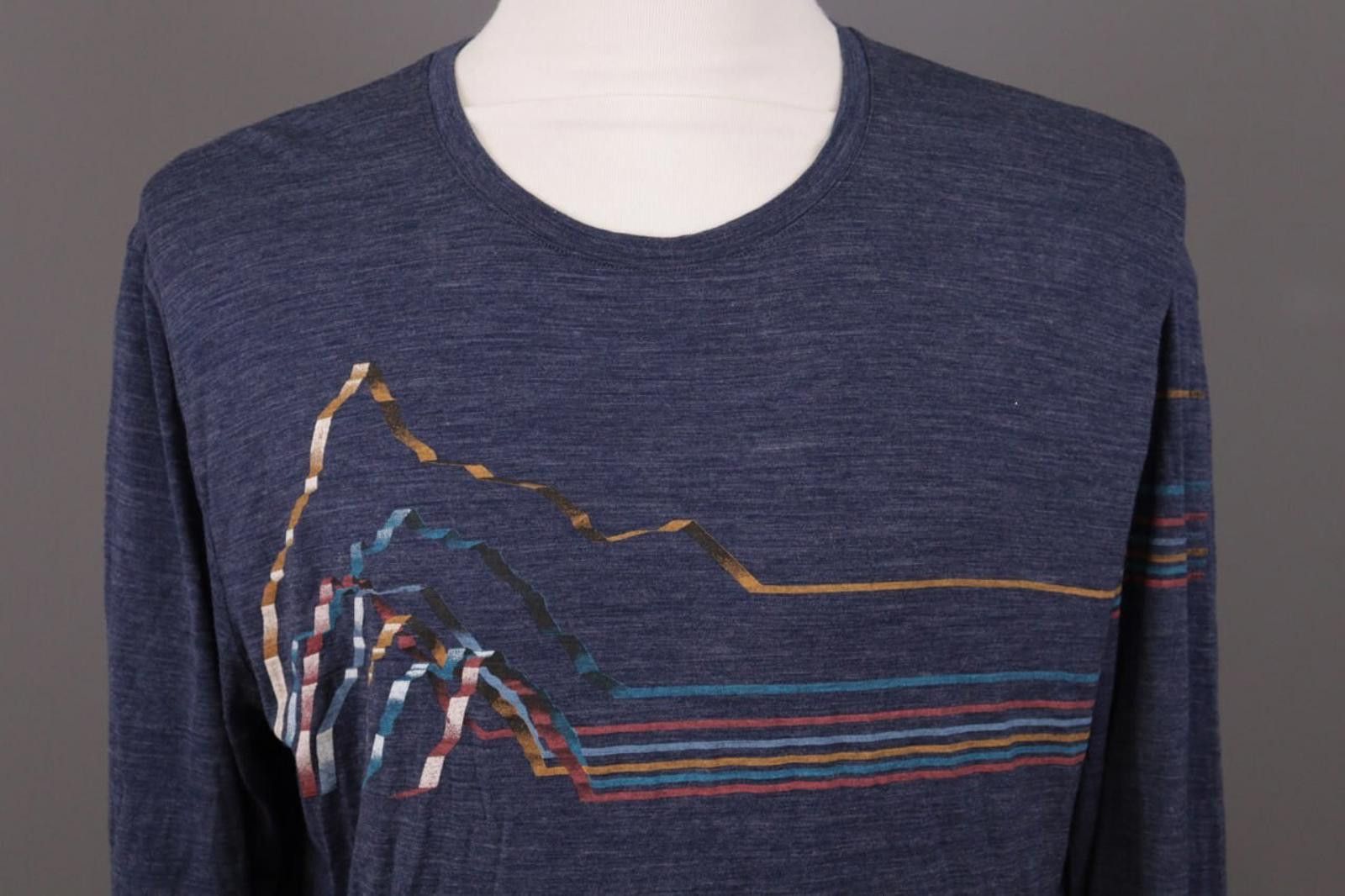Icebreaker Icebreaker Merino Blue Striped Wool Crew Shirt Size XL Size US XL / EU 56 / 4 - 2 Thumbnail