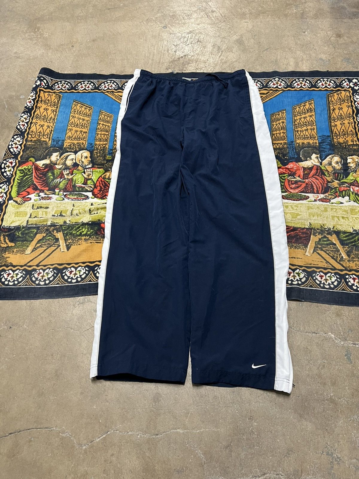 Nike Navy blue Nike track pants size xxl striped double pipe y2k Size US 38 / EU 54 - 2 Thumbnail