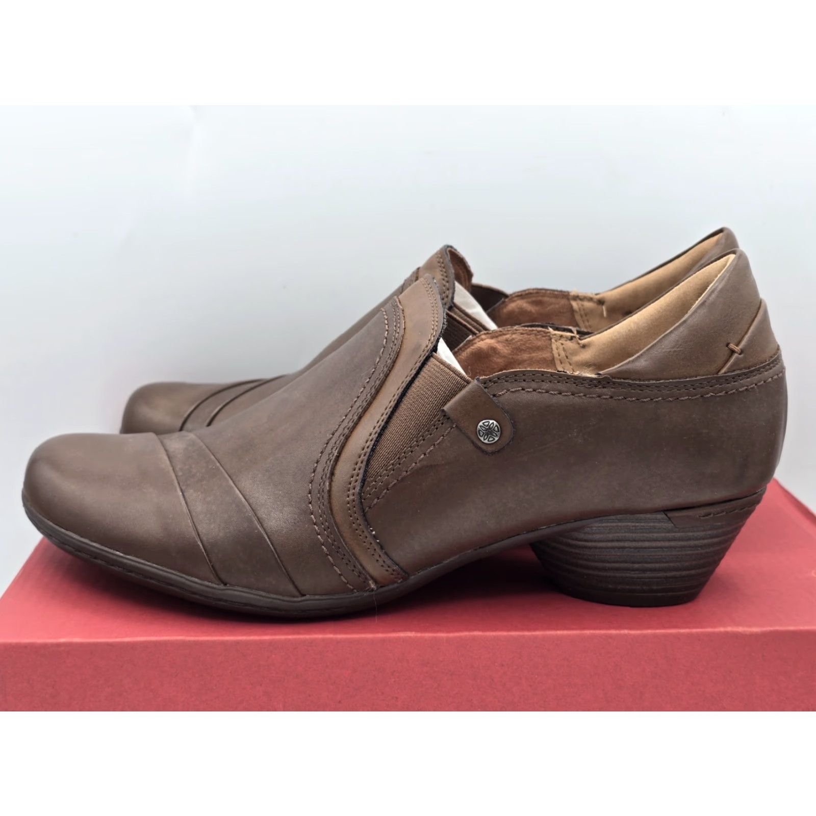 Vintage Cobb Hill Laurel Slip-On Boots Women Brown Leather Ankle Bootie Sz 10M - Brown Leather Cobb Hill Laurel Slip-On Womens Shoes Sz 10M Womens Boots Size US 10 / IT 40 - 7 Thumbnail