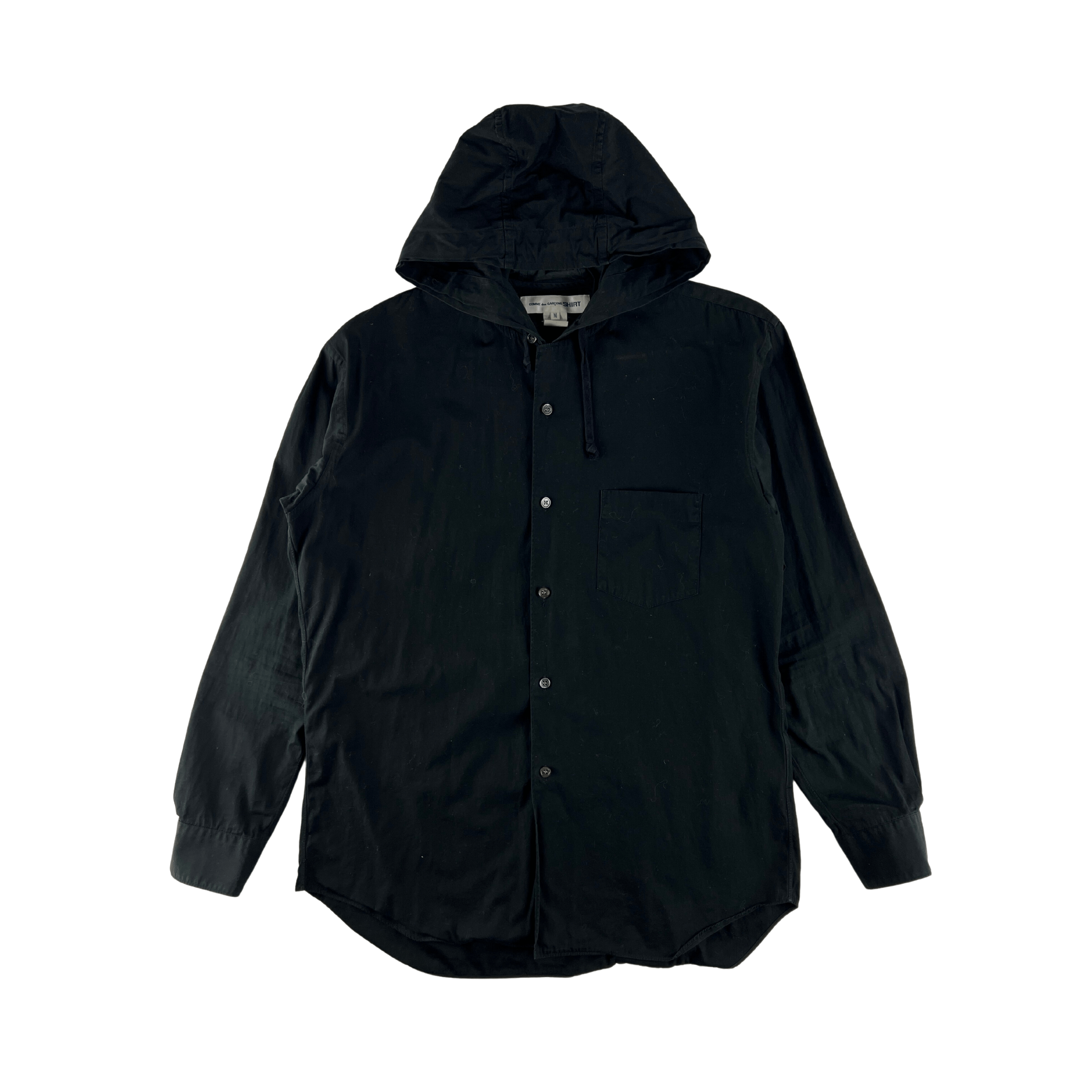 Comme des Garcons SHIRT Comme Des Garcons Shirt Black Hooded Shirt Size US M / EU 48-50 / 2 - 2 Thumbnail