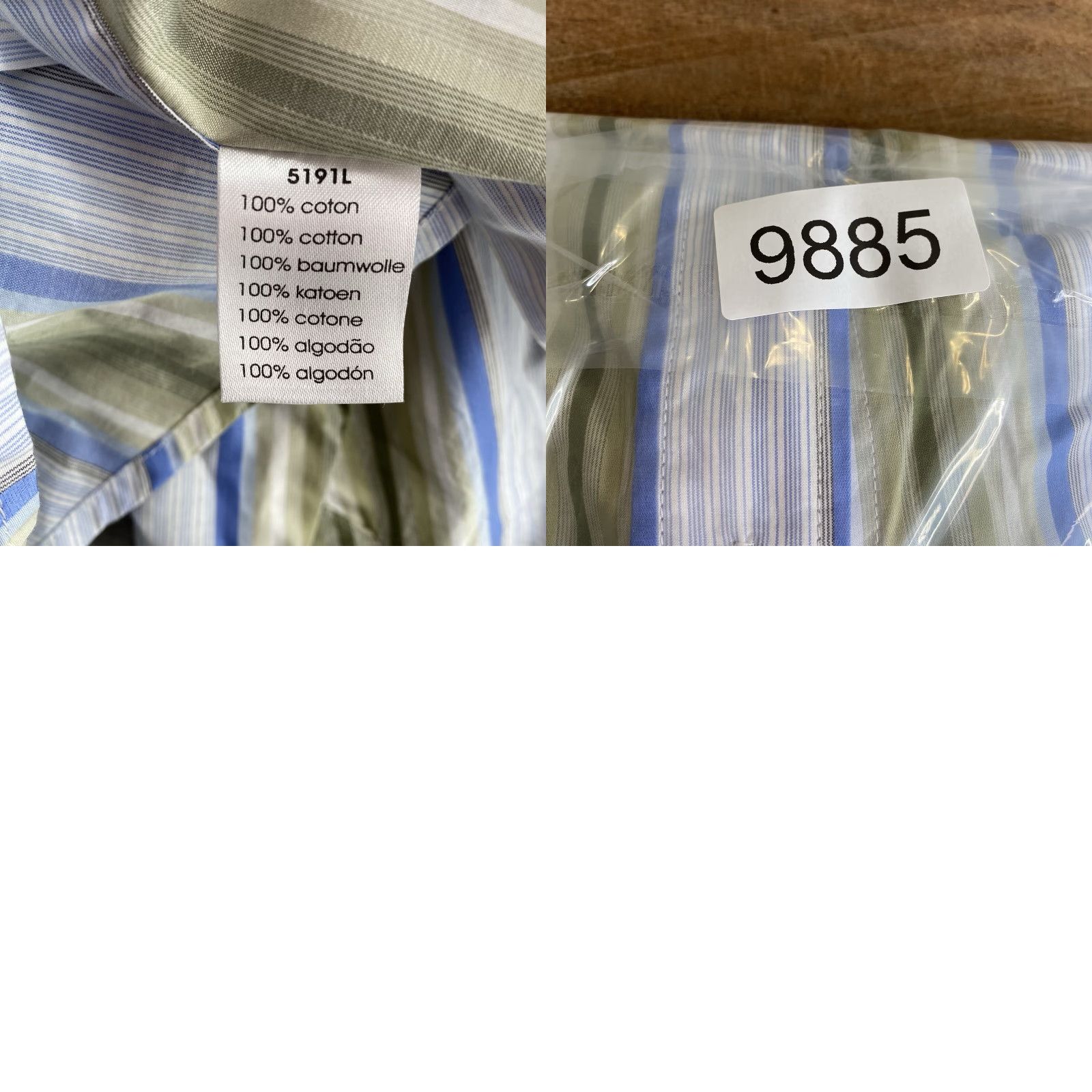Lacoste VINTAGE Lacoste Dress Shirt Men's 42/Large Gray White Green Striped Corp Core Academia Size 42R - 9 Thumbnail