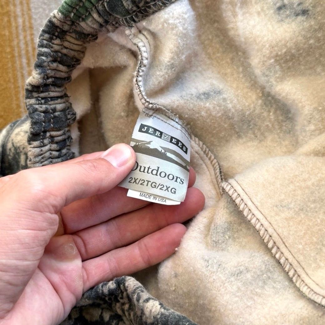 Jerzees VINTAGE Jerzees Outdoors Camo Sweatpants 2XL Men Regular Camouflage Pants Autumn Winter Spring Summer 90s Outdoor Hunting Sports Bootcamp Size US 39 - 3 Thumbnail