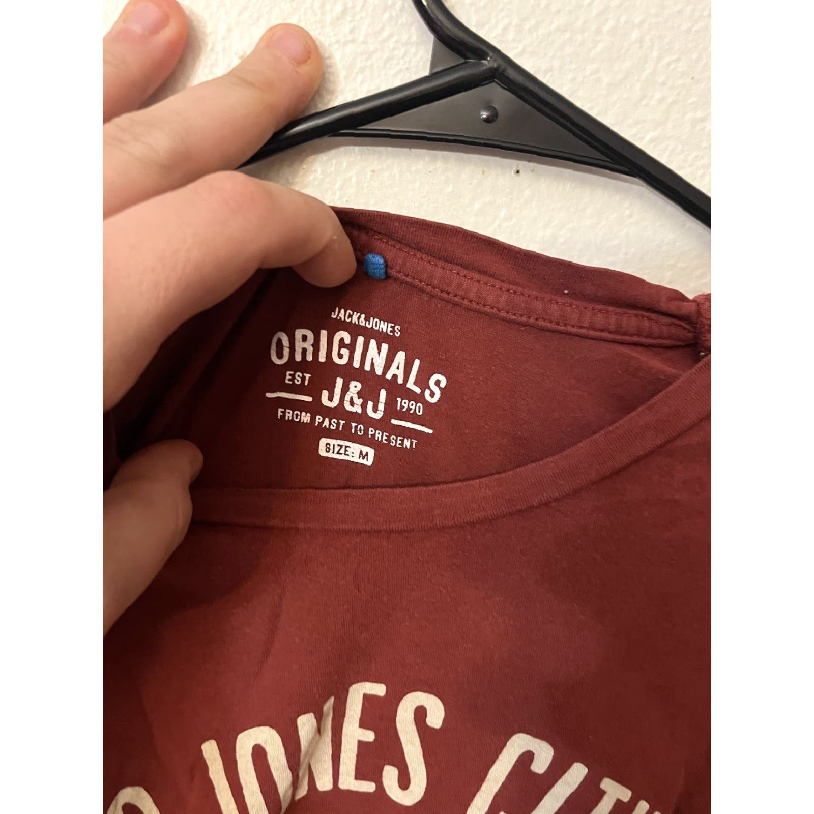 Jack & Jones VINTAGE Jack & Jones Mens T-Shirt Red Short Sleeve Crew Neck Logo Front Printed Cotton Slim Regular M Size US M / EU 48-50 / 2 - 2 Thumbnail