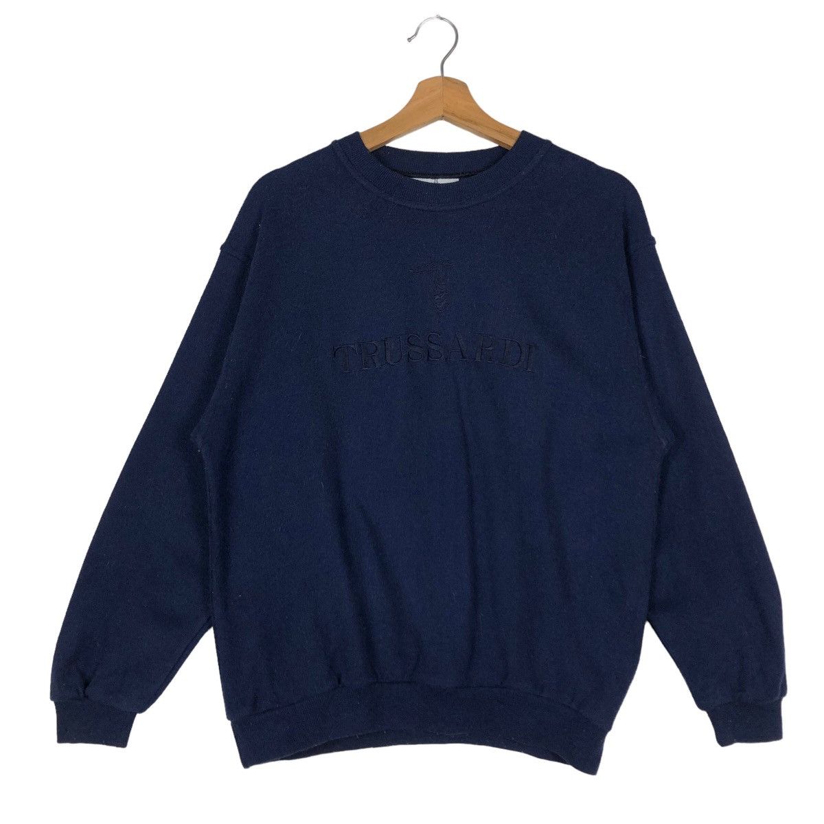 Japanese Brand 🔥90’s Vintage Sweatshirt Crewneck Trussardi Big Logo Size US M / EU 48-50 / 2 - 1 Thumbnail