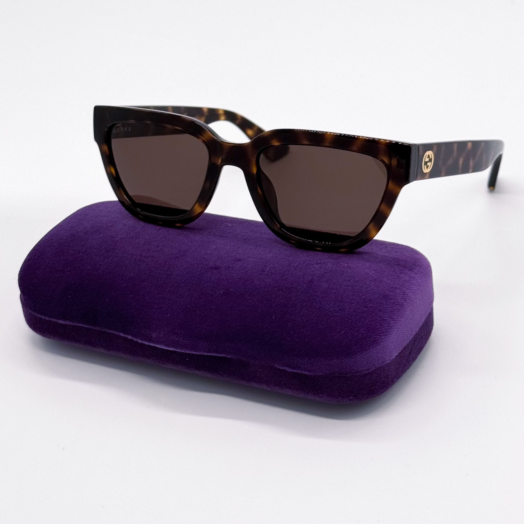 NEW GUCCI GG1425S 002 RECTANGLE BROWN WOMEN SUNGLASSES GUCCI NEW GG1425S 002 GUCCI BROWN SQUARE WOMEN SUNGLASSES GUCCI  main image 3