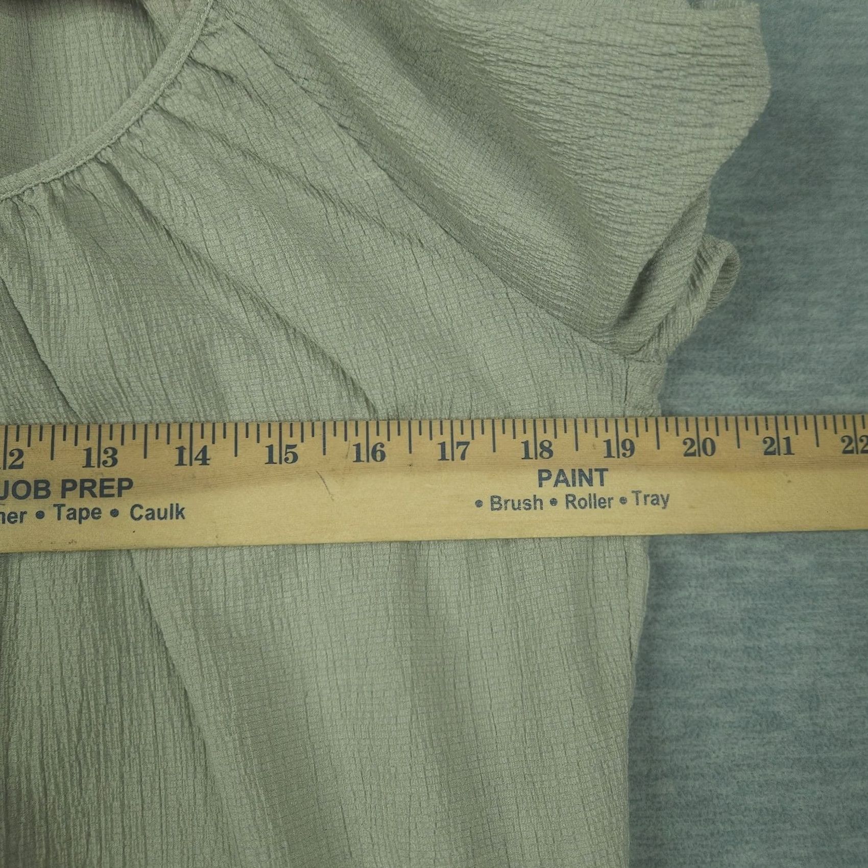 Vintage TEXTURE & THREAD Women's Sage Green Short Sleeve Top XS Shirt Regular Cotton Blouse Solid Green Casual Mens? Size XS / US 0-2 / IT 36-38 - 5 Thumbnail