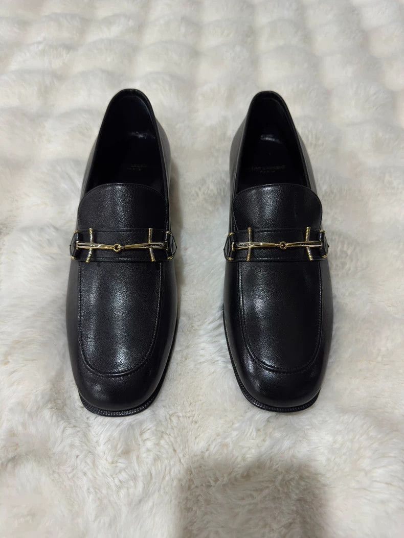 Saint Laurent Paris Saint laurent paris Black and gold loafers shoes 2506-Nexta Size US 10 / EU 43 - 1 Thumbnail