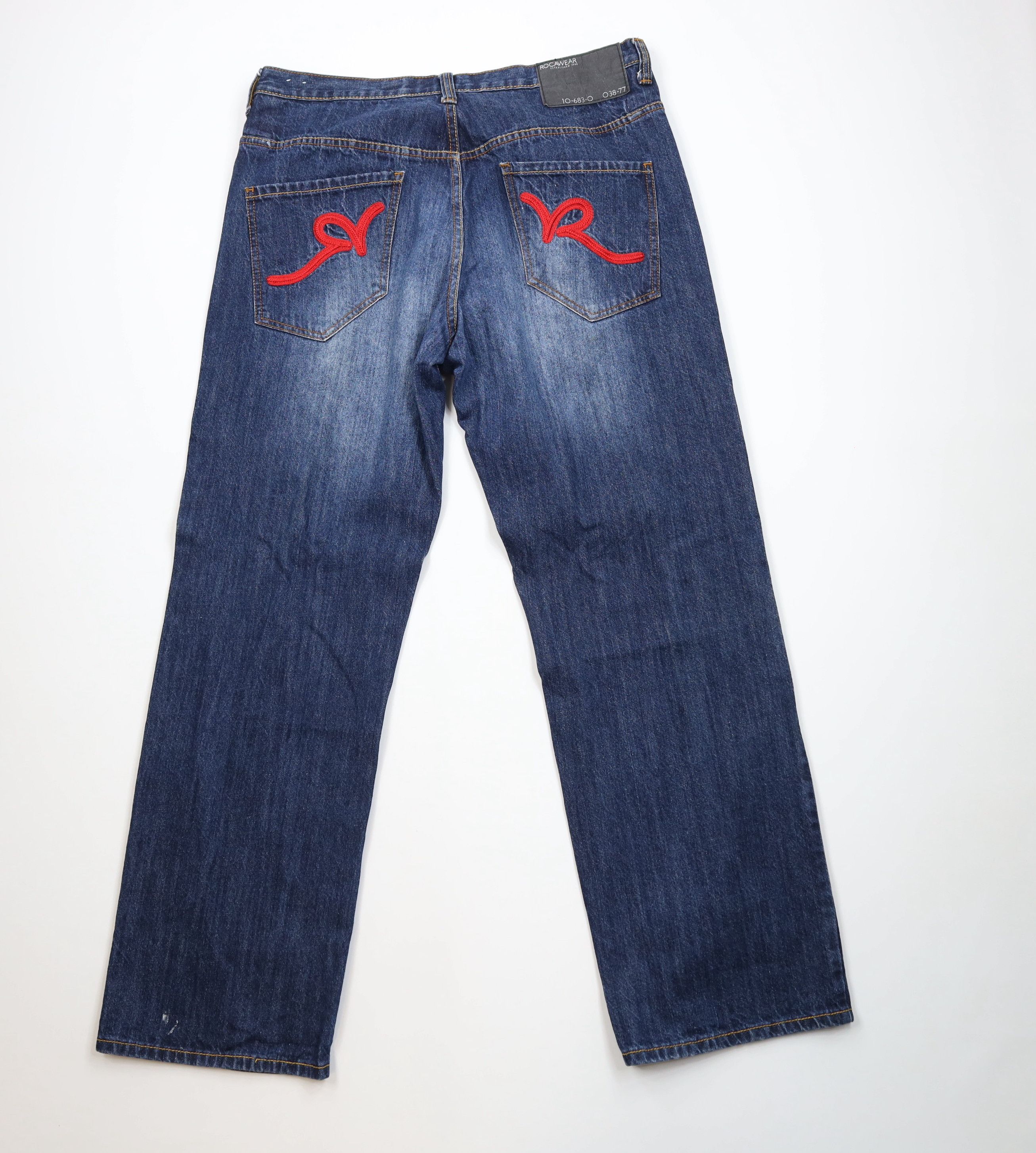 Rocawear Vintage 90s Y2K Rocawear Regular Baggy Wide Leg Denim Jeans Size US 38 / EU 54 - 11 Thumbnail