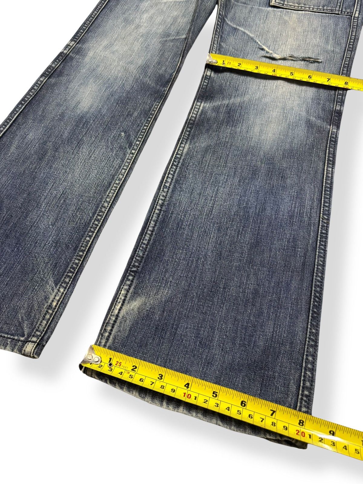 1017 ALYX 9SM Vintage Japanese Brand Faded Whiskers Bush Pants Denim Size US 29 - 16 Thumbnail