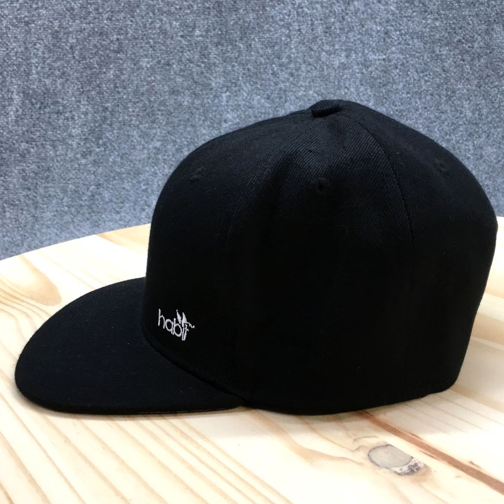 Vintage Habit Snapback Cap Hat Mens One Size Black Solid Adjustable Flat Brim Basic Size ONE SIZE - 5 Thumbnail