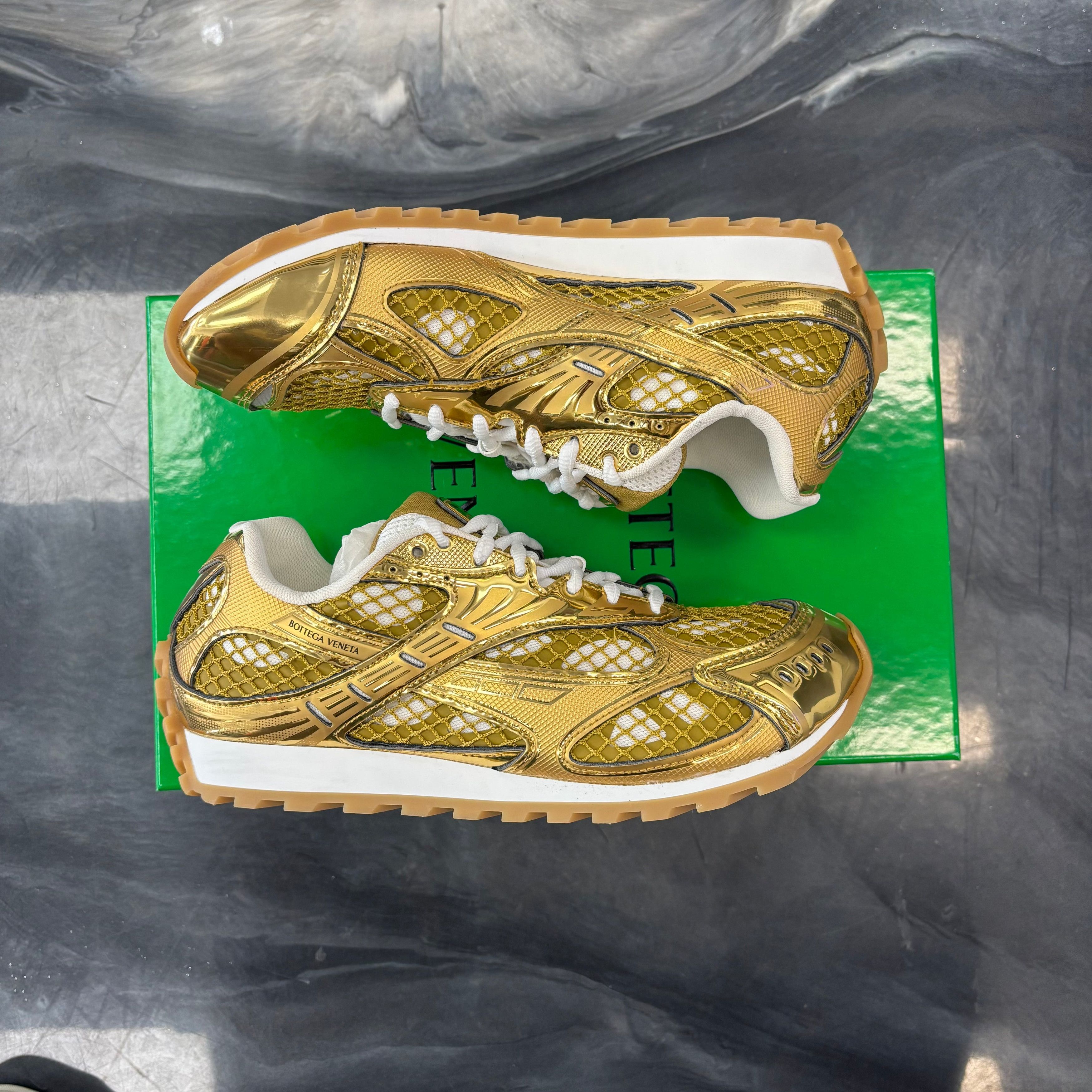 Bottega Veneta Bottega Veneta Orbit Low-Top Sneakers Gold Size US 7 / EU 40 - 4 Thumbnail