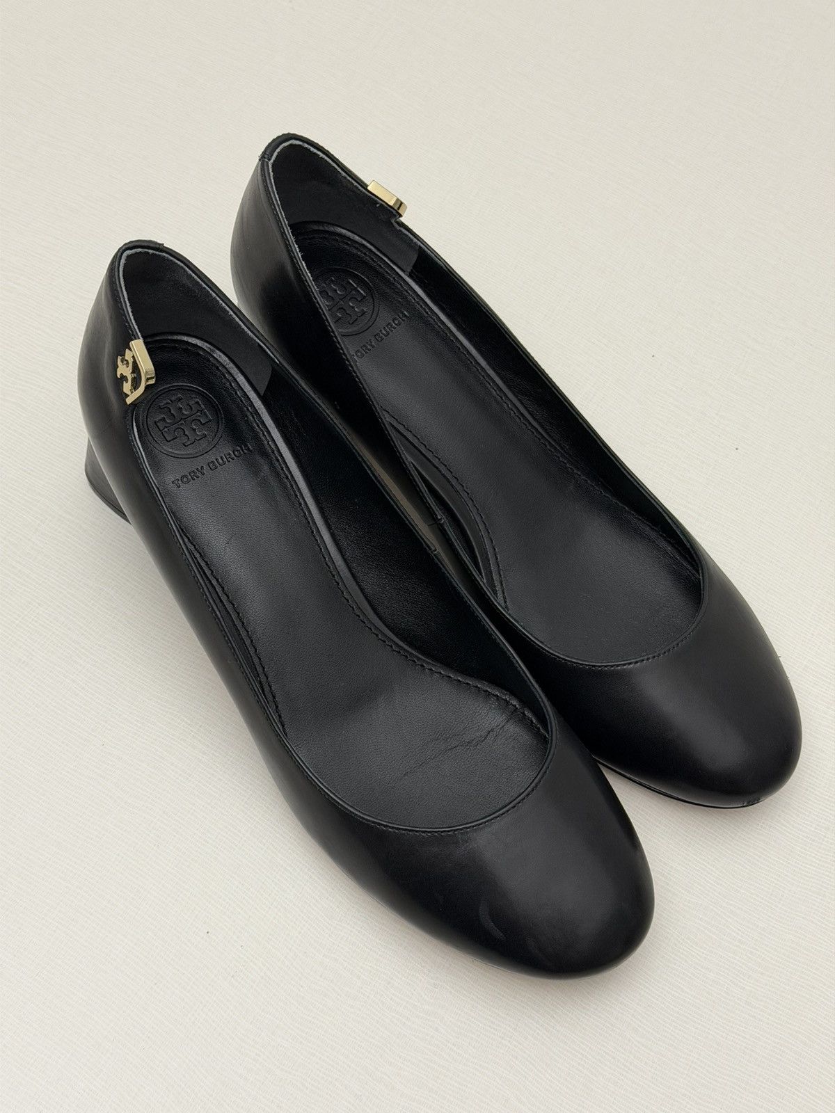 Tory Burch Tory Burch Elizabeth 40MM Round Toe Leather Pump Black Size8 Size US 8 / IT 38 - 2 Thumbnail