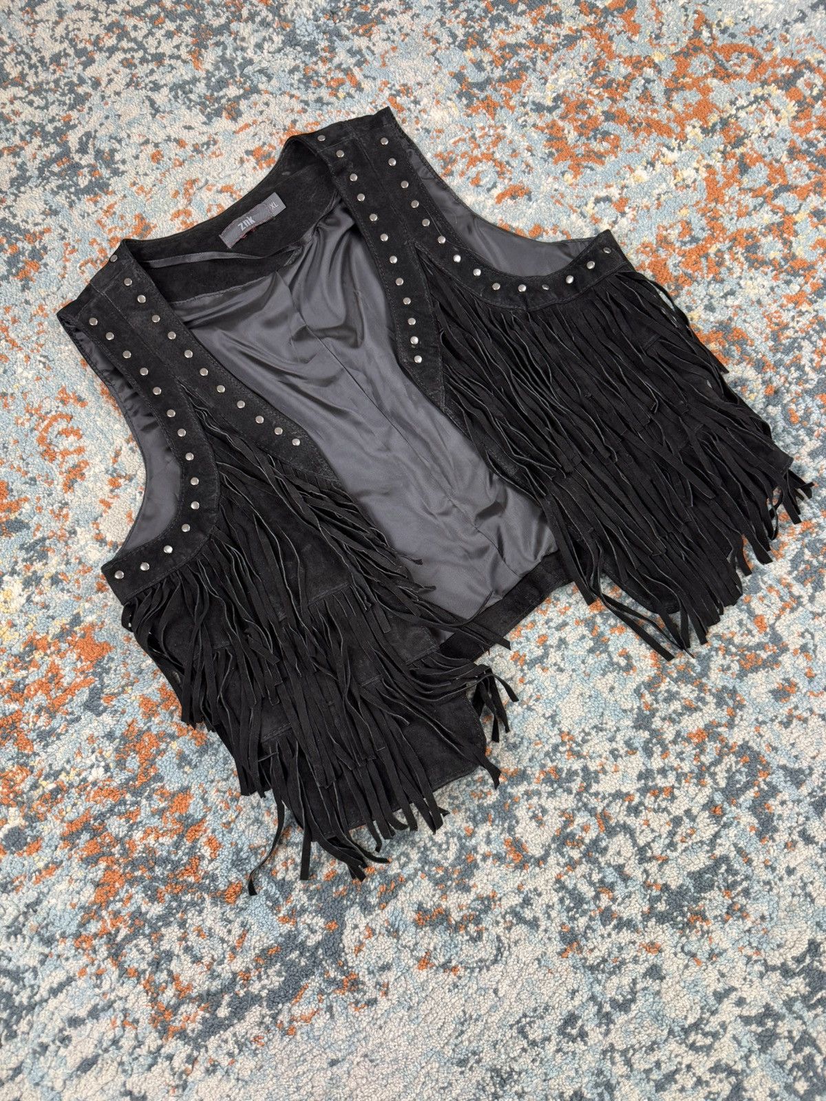 Cowboy Equipment × Leather × Vintage Vintage Y2K Real Leather fringes vest Cowboy western style Size ONE SIZE - 3 Thumbnail