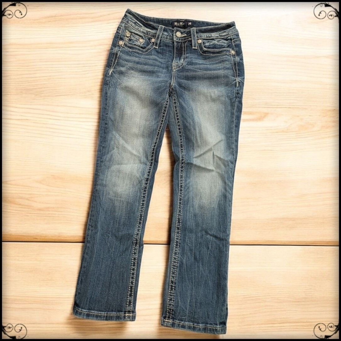 Miss Me MISS ME Los Angeles Mid Rise Capri Jeans Beaded Bling Pocket Size 26" / US 2 / IT 38 - 8 Thumbnail