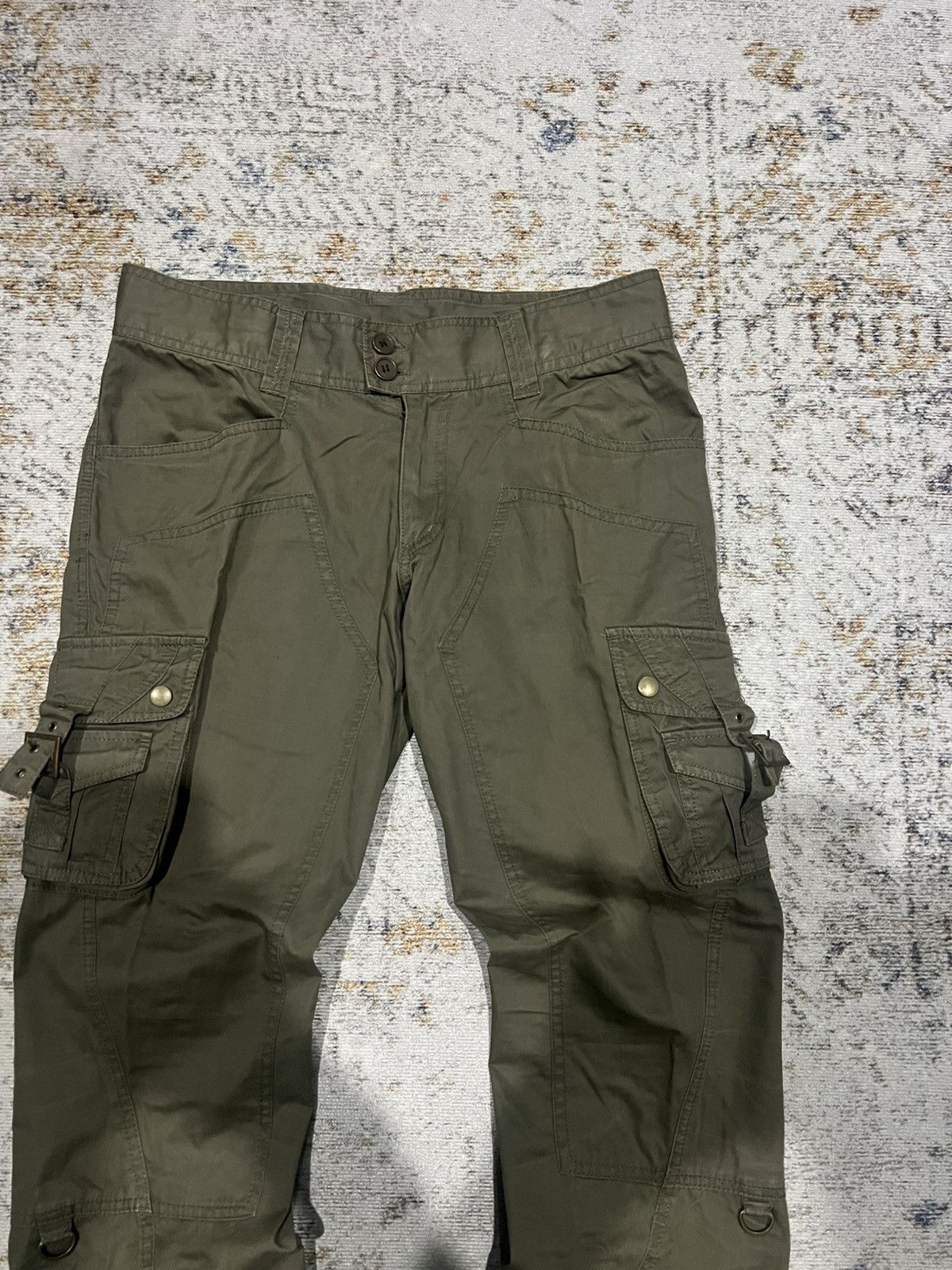 If Six Was Nine × Japanese Brand × Le Grande Bleu (L.G.B.) Michel Klein Homme Flared Cargo Pants Size US 33 - 3 Thumbnail