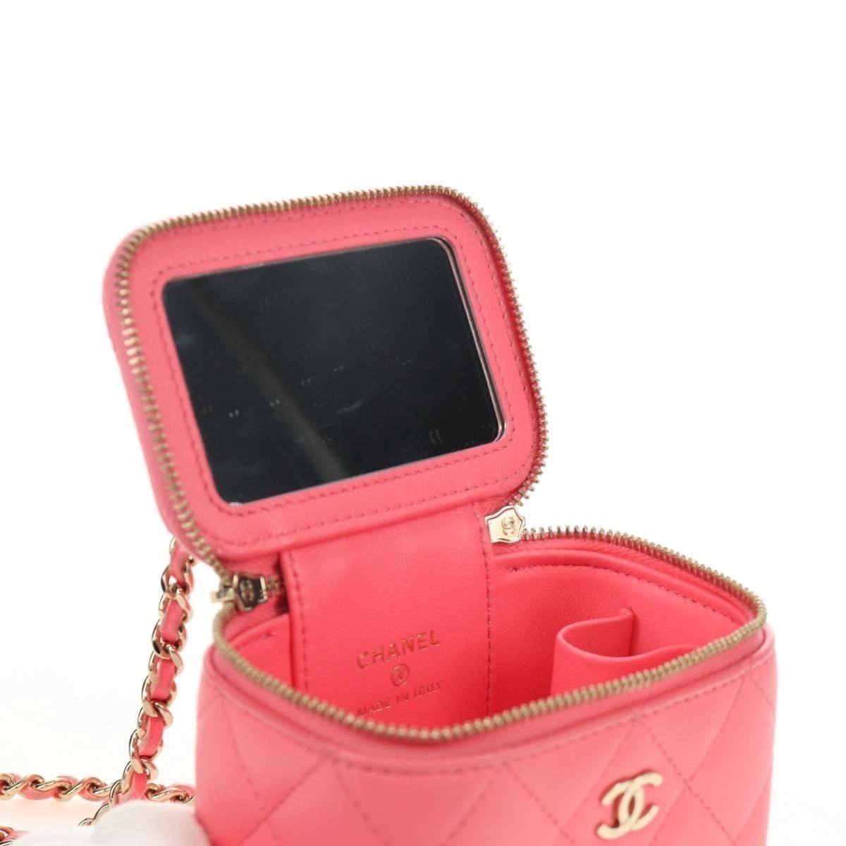 Chanel Chanel Lambskin Leather Chain Vanity Shoulder Bag Pink Size ONE SIZE - 8 Thumbnail