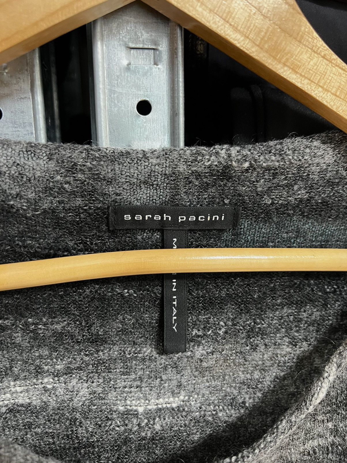 Designer × Sarah Pacini Sarah Pacini Mesh Knit Sweater Metallic Wool Mohair One Size Size ONE SIZE - 5 Thumbnail