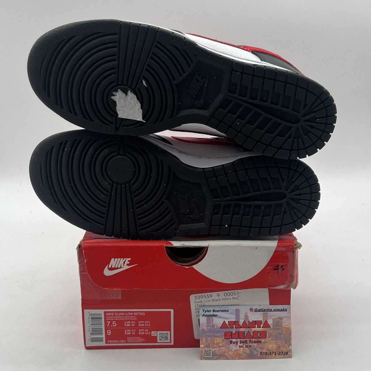 Nike Nike dunk low black white red Size US 7.5 / EU 40-41 - 7 Thumbnail