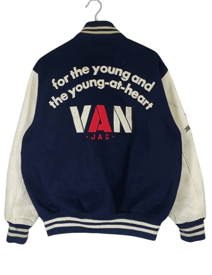Japanese Brand Rare Vintage Van Jac Varsity Jacket Leather Size US L / EU 52-54 / 3 - 2 Thumbnail