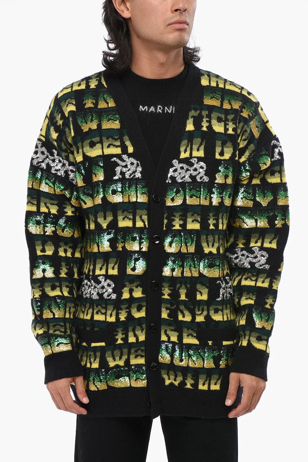 Celine og1mm0426 Wool Cardigan in Multicolor Size US M / EU 48-50 / 2 - 1 Thumbnail