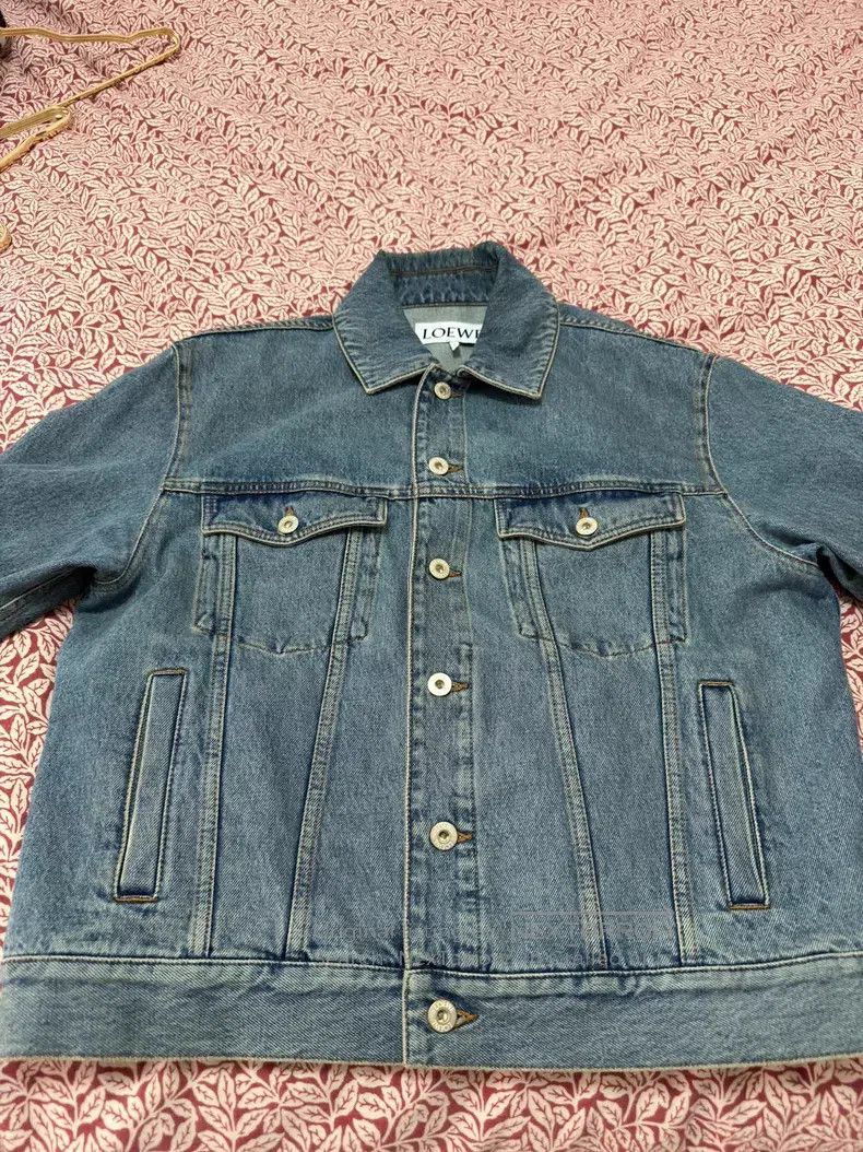 Loewe Loewe FW23 Logo Letter Embroidered Casual Denim Jacket, Me Size US S / EU 44-46 / 1 - 1 Thumbnail
