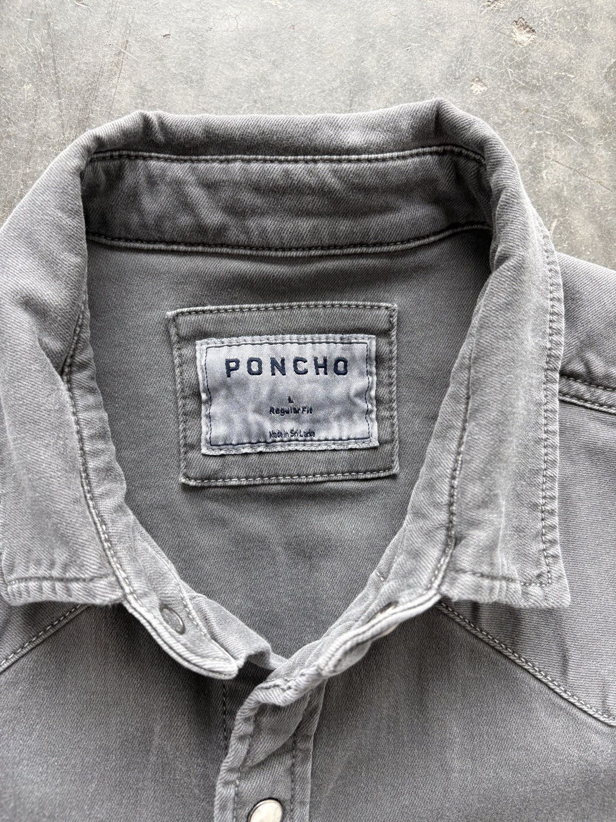 Other Poncho Pearl Snap Brushpopper Shirt Gray Large Regular Fit Size US L / EU 52-54 / 3 - 5 Thumbnail
