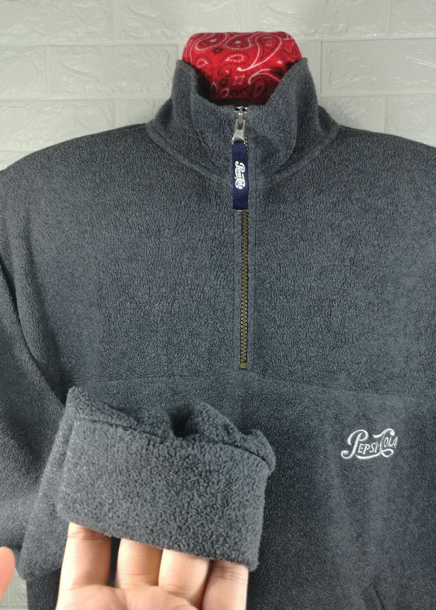 Pepsi Vintage Pepsi Cola Zipper Fleece Sweatshirt Size US XL / EU 56 / 4 - 5 Thumbnail
